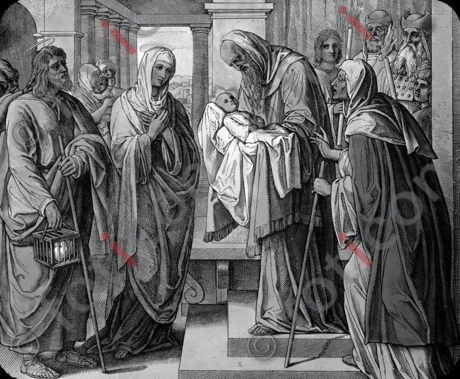 Christi Darstellung im Tempel und Simeons Weissagung | Christ's Presentation in the Temple, and Simeon's prophecy (simon-101-032-sw.jpg)